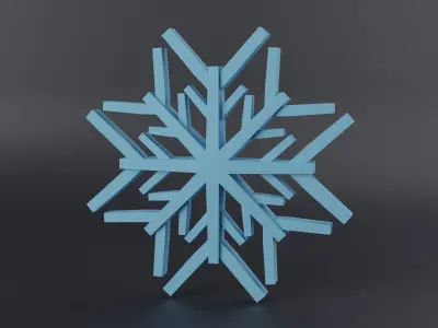 Snowflake Low-poly 3D model