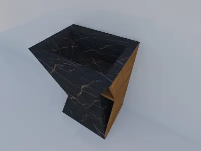 lavabo gold marble chair 3D model