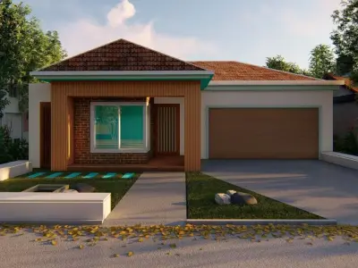 Single Story traditional house model 3D model