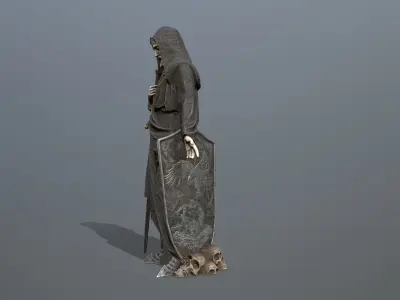 Man Statue 3 Low-poly 3D model