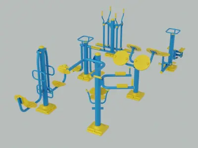 Outdoor Fitness Collection Low-poly 3D model purchase