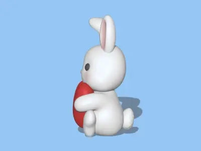 A cute Bunny Heart to Valentine day 3D print model