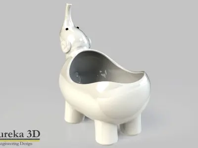 Elephant flowerpot 3D print model