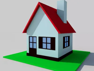 Cartoon House Free low-poly 3D model