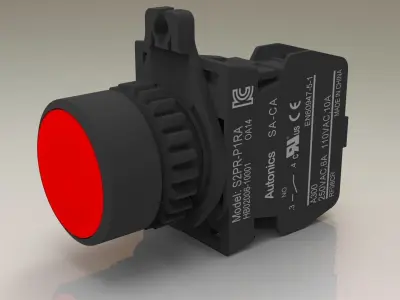 push button switch off 3D model