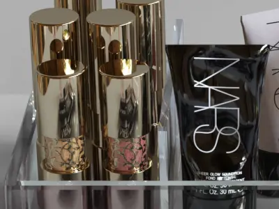 Set of luxury cosmetics 3D model