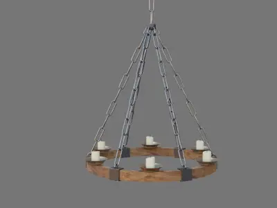 medieval chandelier Low-poly 3D model