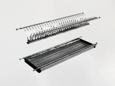 Modern Stainless Steel Dish Rack 3D model