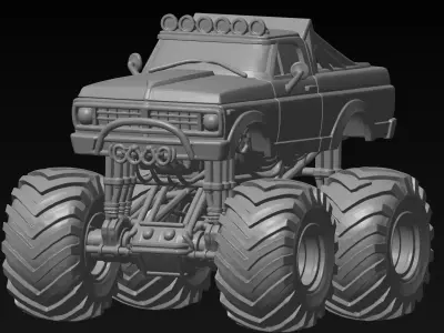 Off-Road Truck Sculpture-Detailed 4x4 Truck Design 3D print model