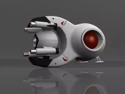  White Mechine Low-poly 3D model