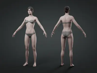 Base Humans - Woman Low-poly 3D model