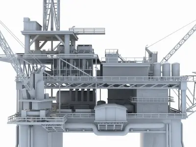 Oil rig - no textures 3D model