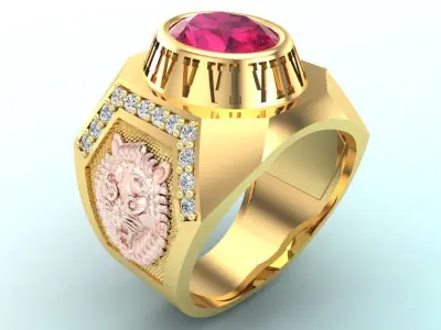 Tiger Rings - Mens rings - N2374 3D print model