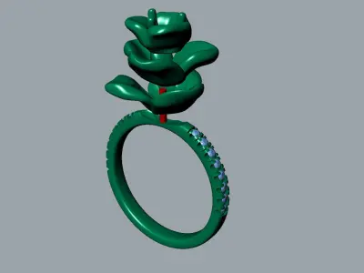 R RA016 Flower ring 3D print model