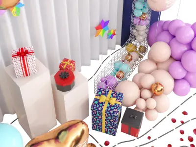 Happy birthday Set 01 3D model