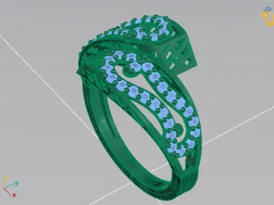Two Head Women Ring 3DM Womens Ring 3d models 3D print model 3D print model 26