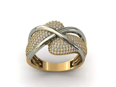 STL 3DM Print Ready Women Diamond Ring Lightweight Printable  3D print model 104