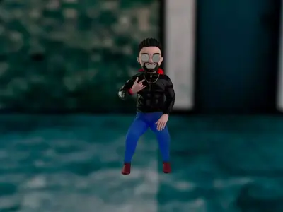 sunglasses with cool man or boy 3D model