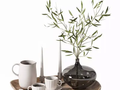 Decorative bouquet -H44 -for dressing or coffee table display 3D model