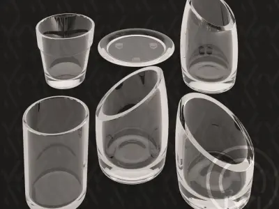 Glass candle holders Low-poly 3D model