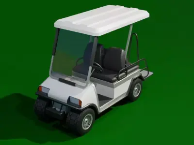 Golf Cart - Club Car  - Carrinho de Golfe Low-poly 3D model