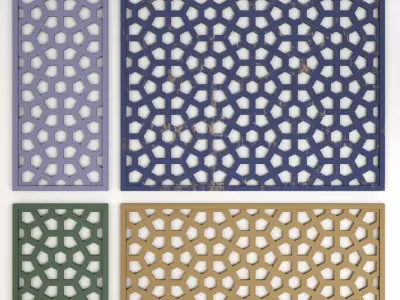 Arabic Islamic pattern wood decorative plaster 3D model buy