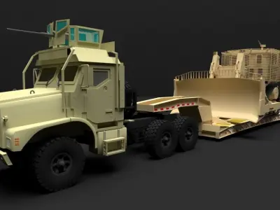 MTVR whit TRAILER  Low-poly 3D model