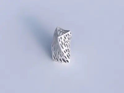 Vase twist curved tipping triangle 2 with smooth organic lattice 3D print model