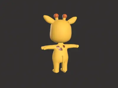 Cartoon 006 Character Giraffe Cute  Low-poly 3D model