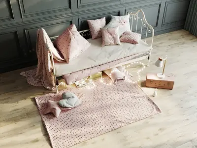 Children bed with decor by Maisons du Monde 3D model