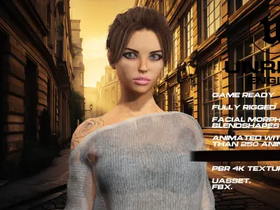 Casual girl full rigged - game ready - animated Low-poly 3D model