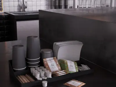 Coffee shop counter 3D model