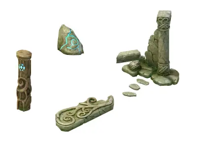 Stone Elf Area - Stele 01 3D model