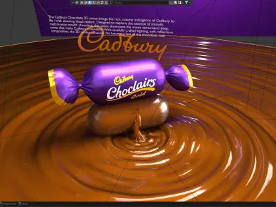 Cadbury choclairs product visualization Low-poly 3D model