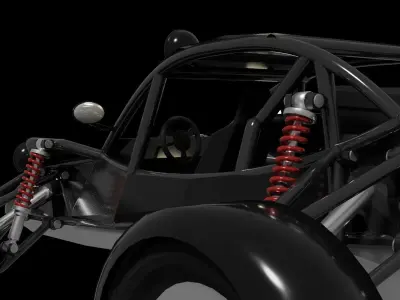 Buggy car Low-poly 3D model