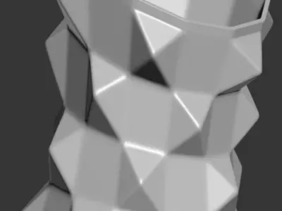 Oblique Triangle Notched Vase Geometric Shape 3D Printing Model 3D print model