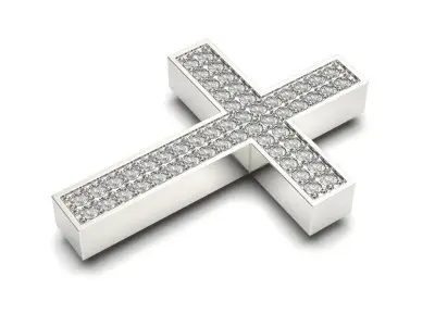 G0477 diamond cross pendant Free 3D print model