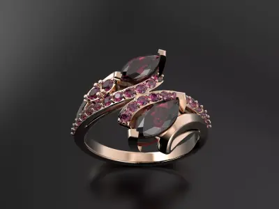 2 Marquis ring  3D print model