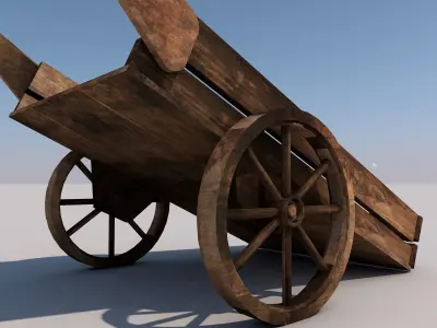 Wood Medieval Transport Cart Low-poly 3D model