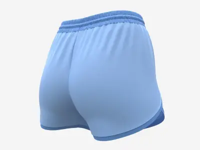 Fitness shorts for women blue 3D model
