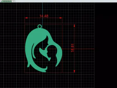 Mother and child pendant 3D model