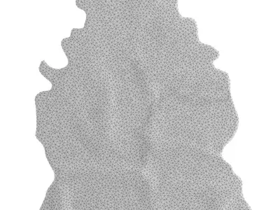 Black And White Skin Cow Rug 3D model