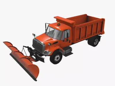 Snow Plow International 7400 Low-poly 3D model