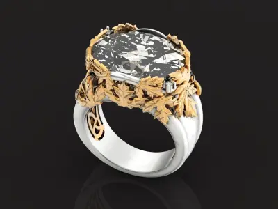 canadian ring with maple leaf 1261 3D print model