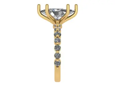marquise solitare with floating diamond on shank  3D print model
