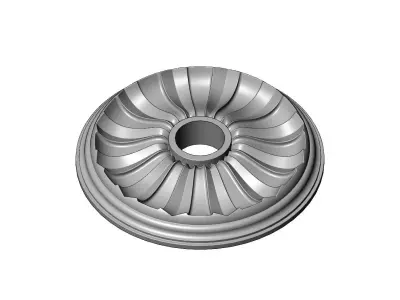 Faceted steps 450mm ceiling medalion rosette relief 3D print model