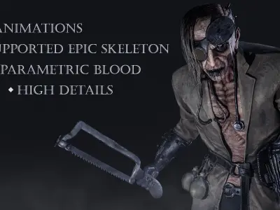 Horror Villains Pack - Rigged and Animated Low-poly 3D model