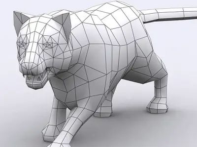 3DRT - Tiger Low-poly 3D model