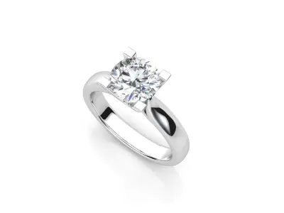 dmc-08 solitaire engagement ring with oval cut diamond 3D print model
