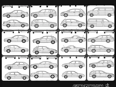 3400 BLUEPRINTS VEHICLES 3D model